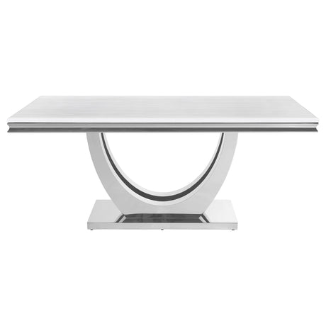 Kerwin 7-Piece Dining Set - Grey Velvet & Chrome