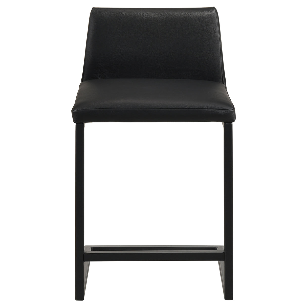 Vardon Genuine Leather Counter Height Chair, Black, Set of 2