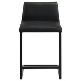 Vardon Genuine Leather Counter Height Chair, Black, Set of 2