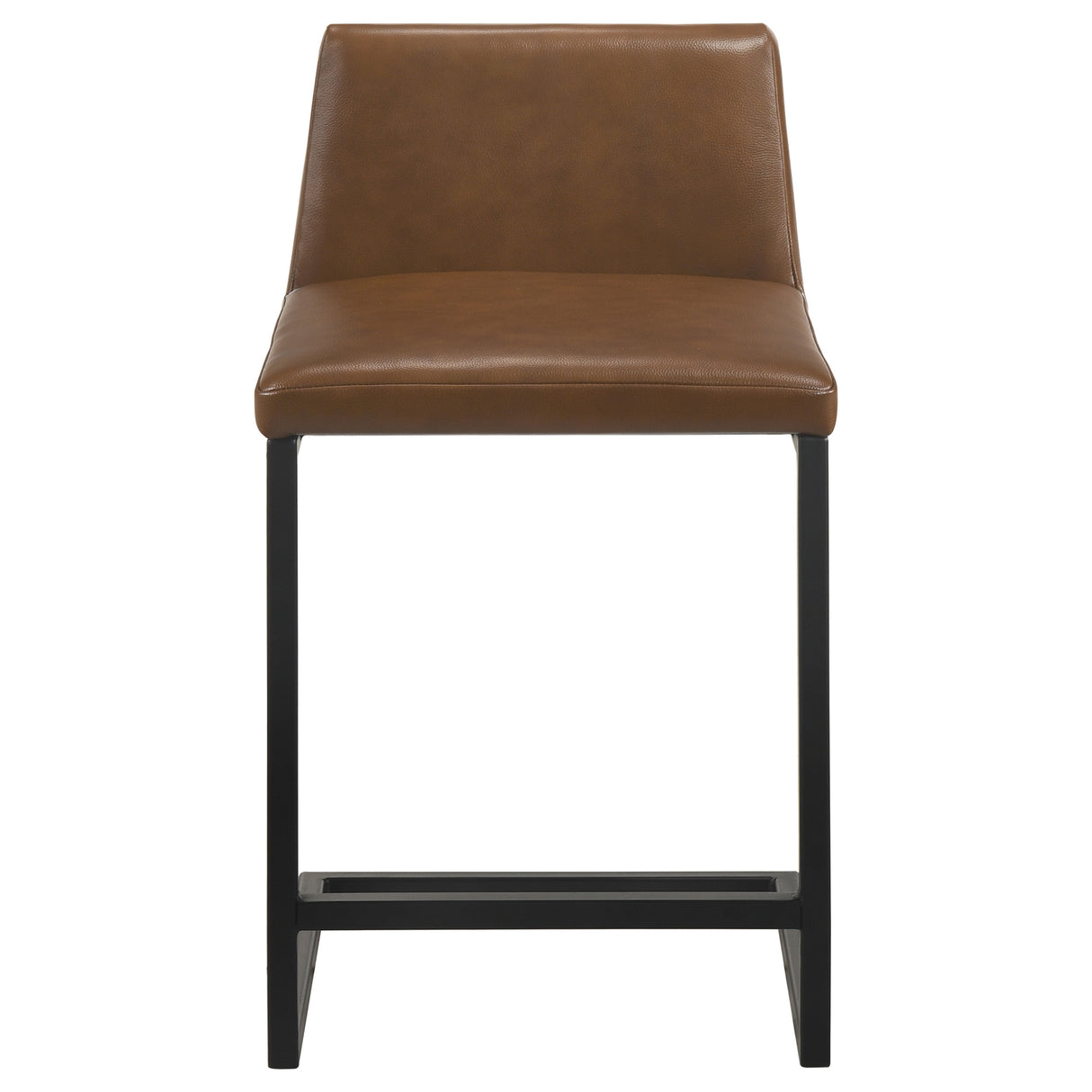Vardon Dark Brown Genuine Leather Counter Height Chairs, Set of 2