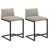 Vardon Genuine Leather Counter Height Chair, Tan (Set of 2)