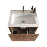 Etna - Striped Bathroom Vanity With Ceramic Sink, Wall Mounted Floating Bathroom Vanity For Modern Bathroom