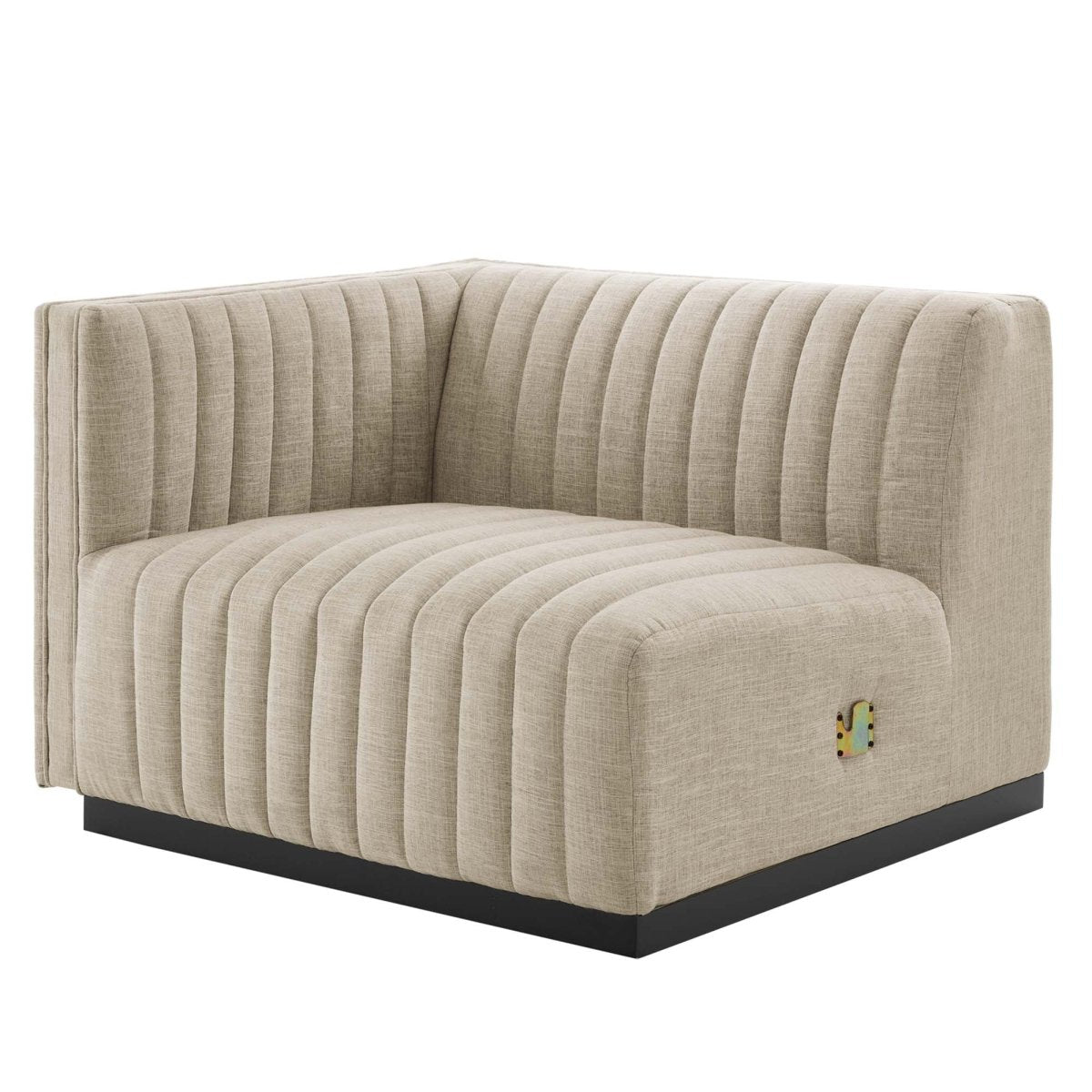 114 Inch Conjure Channel Tufted Fabric 5 - Piece L - Shaped Sectional - Living Room Furniture available at Alpine Outlets in Denver