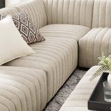 114 Inch Conjure Channel Tufted Fabric 5 - Piece L - Shaped Sectional - Living Room Furniture available at Alpine Outlets in Denver
