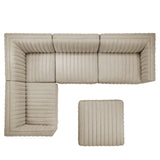 114 Inch Conjure Channel Tufted Fabric 5 - Piece L - Shaped Sectional - Living Room Furniture available at Alpine Outlets in Denver