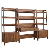 114" Tiered Wood Office Desk and 33" Bookshelf Set - 3 - Piece Workspace - Bookcases available at Alpine Outlets in Denver