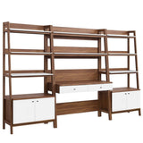 114" Tiered Wood Office Desk and 33" Bookshelf Set - 3 - Piece Workspace - Bookcases available at Alpine Outlets in Denver