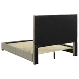 Queen Panel Platform Bed With Grid Tufted Headboard - Tan
