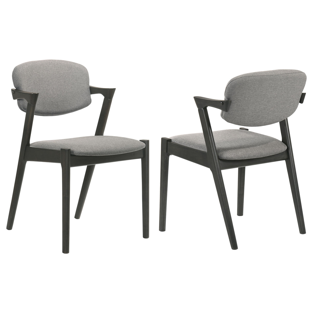 Stevie Padded Wood Dining Arm Chair Black, Set of 2
