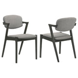 Stevie Padded Wood Dining Arm Chair Black, Set of 2