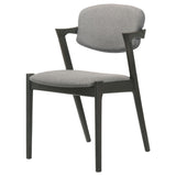 Stevie Padded Wood Dining Arm Chair Black, Set of 2