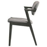 Stevie Padded Wood Dining Arm Chair Black, Set of 2
