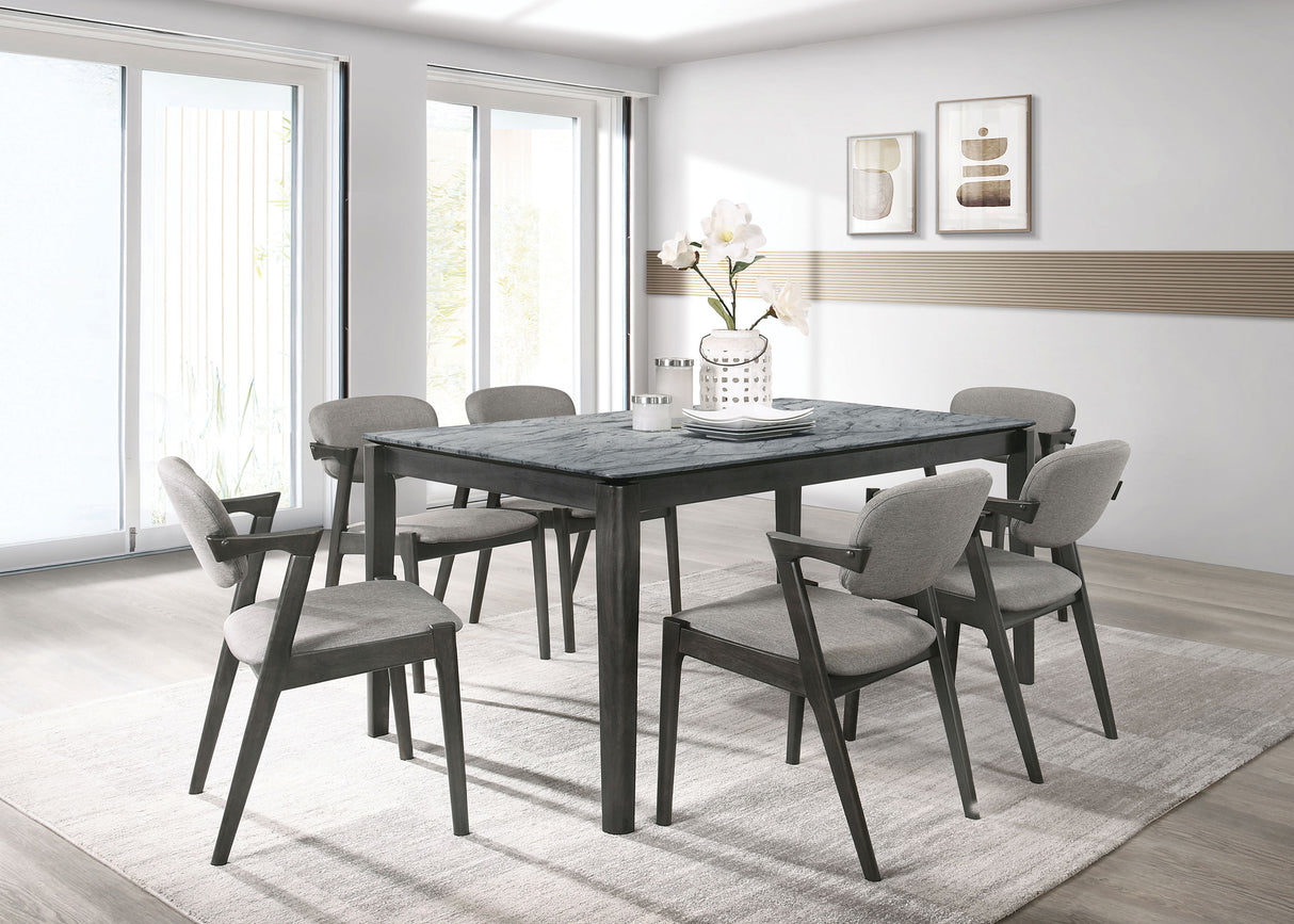 Stevie Padded Wood Dining Arm Chair Black, Set of 2