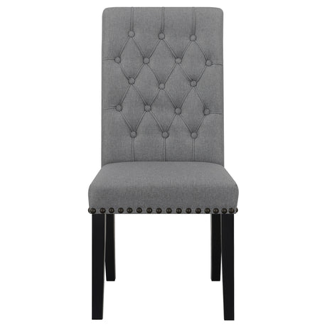 Alana Grey Fabric Upholstered Dining Side Chair Set of 2