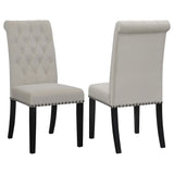 Alana Velvet Upholstered Dining Side Chair, Sand (Set of 2)