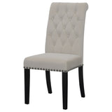 Alana Velvet Upholstered Dining Side Chair, Sand (Set of 2)