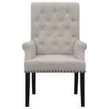 Alana Velvet Upholstered Dining Arm Chair, Sand