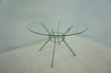 Steele 48" Round Glass Top Dining Table in Chrome