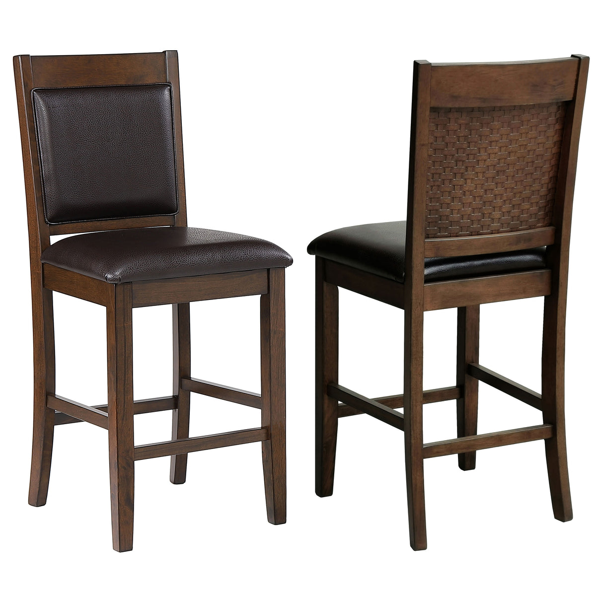 Dewey Upholstered Counter Chair Walnut, Set of 2