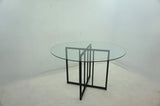 Pace 48" Round Glass Top Dining Table in Matte Black