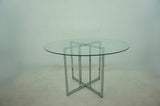 Pace 48-Inch Round Glass Top Dining Table, Chrome