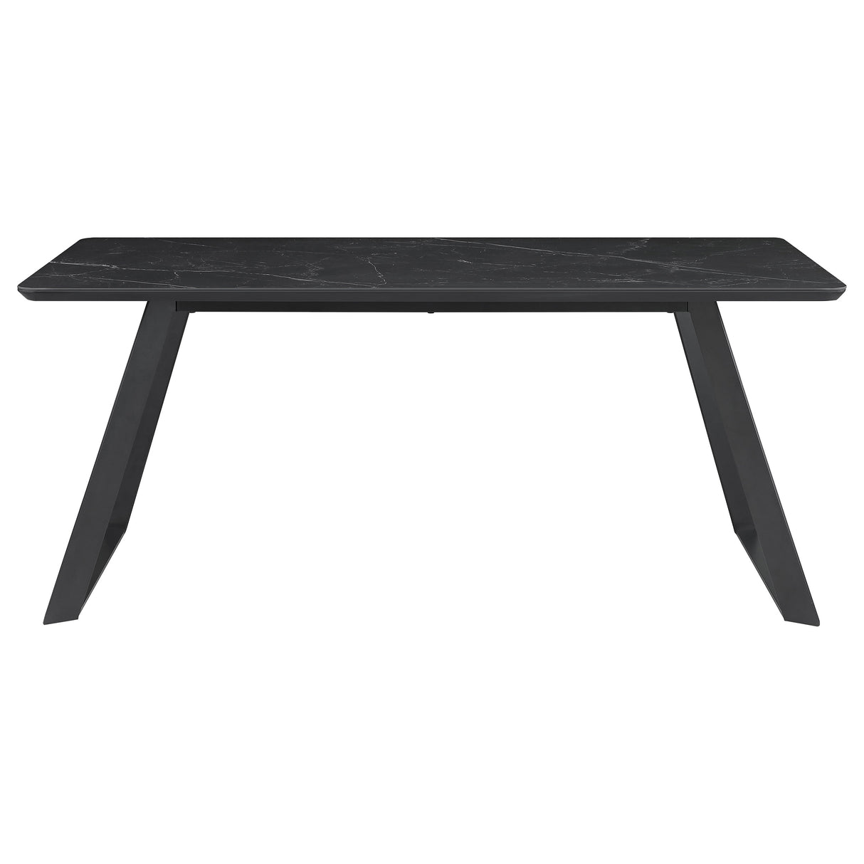 Smith 5-Piece Rectangular Ceramic Dining Set, Black