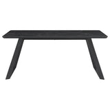 Smith 5-Piece Rectangular Ceramic Dining Set, Black