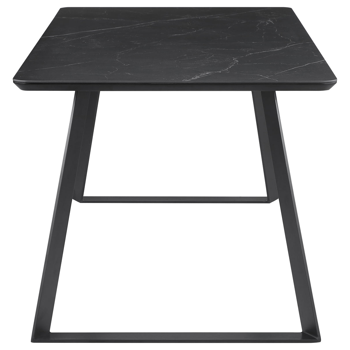 Smith 5-Piece Rectangular Ceramic Dining Set, Black