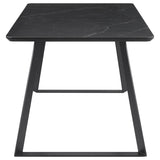 Smith 5-Piece Rectangular Ceramic Dining Set, Black