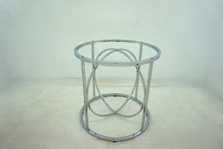 Levy 48" Round Glass Top Dining Table in Chrome