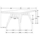 Wes Rectangular 80-Inch Dark Walnut Dining Table