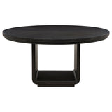 Leandro 60-Inch Round Dining Table in Burnished Black