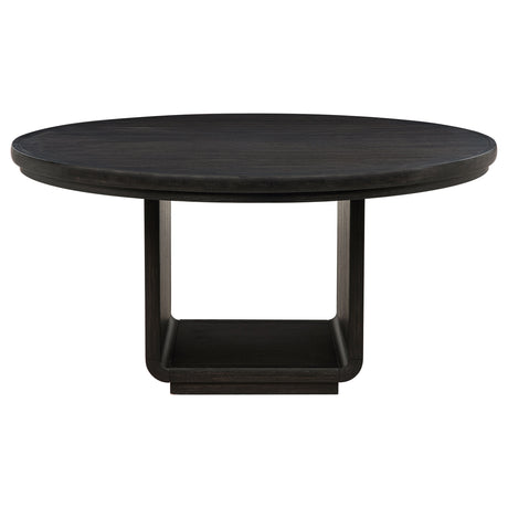 Leandro 60-Inch Round Dining Table in Burnished Black