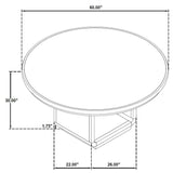 Leandro 60-Inch Round Dining Table in Burnished Black