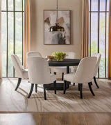 Leandro 60-Inch Round Dining Table in Burnished Black