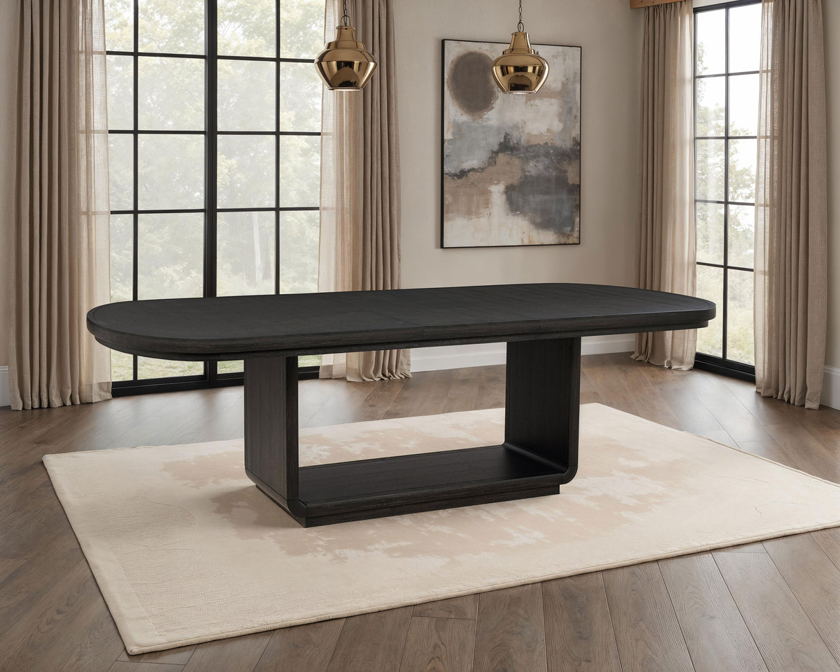Leandro 78-inch Extension Dining Table Burnished Black