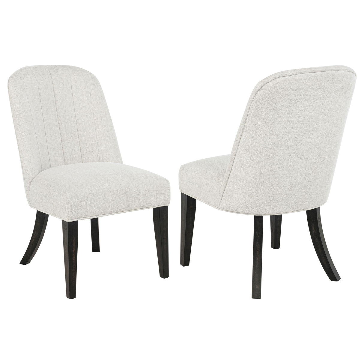 Leandro Upholstered Dining Side Chair, Cream (Set of 2)