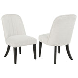 Leandro Upholstered Dining Side Chair, Cream (Set of 2)