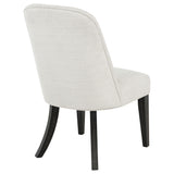Leandro Upholstered Dining Side Chair, Cream (Set of 2)