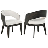 Leandro Upholstered Dining Arm Chair Cream Set of 2