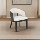 Leandro Upholstered Dining Arm Chair Cream Set of 2