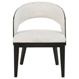 Leandro Upholstered Dining Arm Chair Cream Set of 2