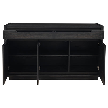 Leandro 2-Drawer Dining Sideboard Server, Burnished Black