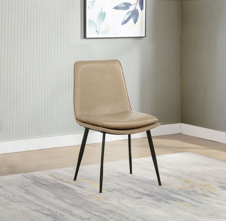 Ortega Upholstered Dining Side Chair Tan, Set of 2