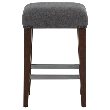 Naser Upholstered Counter Stool Grey and Dark Walnut (Set of 2)