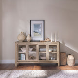 Solano Sliding Door Dining Sideboard, Weathered Mango