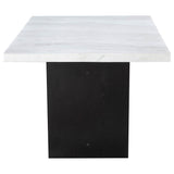 Sherry 5-Piece Marble Top Dining Table Set, Rustic Espresso