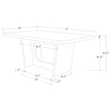 Sherry 5-Piece Marble Top Dining Table Set, Rustic Espresso