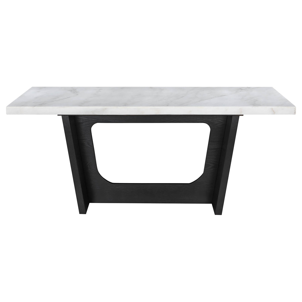 Sherry 7-Piece Marble Top Dining Table Set, Rustic Espresso