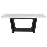 Sherry 7-Piece Marble Top Dining Table Set, Rustic Espresso